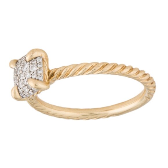 DAVID YURMAN 18K 750 YELLOW GOLD DIAMOND PETITE CHATELAINE COCKTAIL RING - Picture 3 of 8